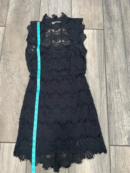 Free People Black Lace Mini Dress with High Neck - Picture 9 of 9